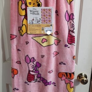 Disney Winnie the Pooh Pibk Valentines Throw Blanket 50x70 NWT
